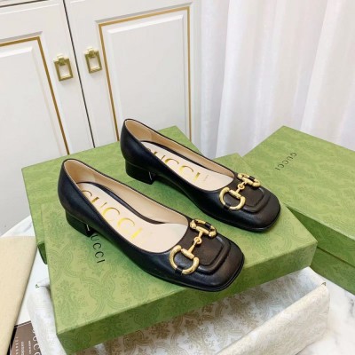 Gucci Ballet Flats in Black Leather with Horsebit