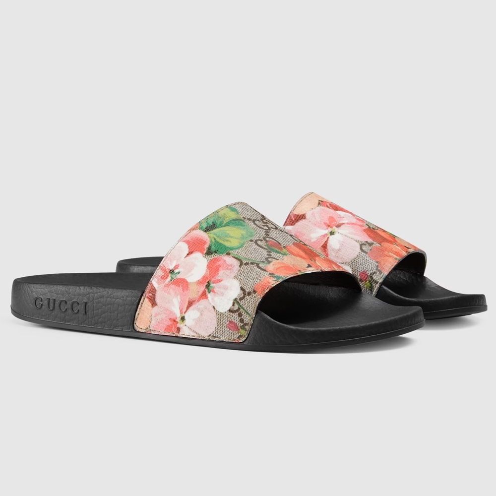 Gucci GG Blooms Supreme Floral Slide Sandals