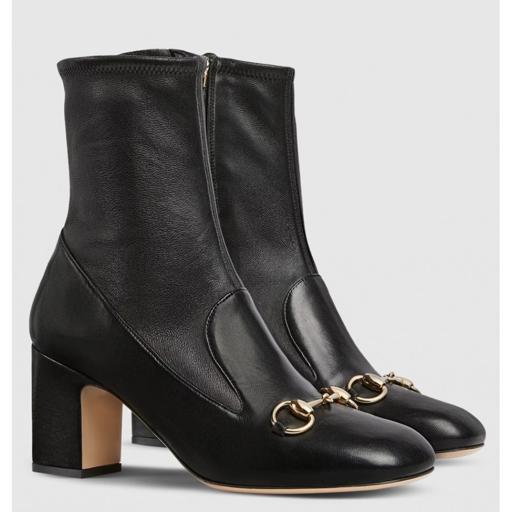 Gucci Horsebit Ankle Boots 75mm in Black Leather