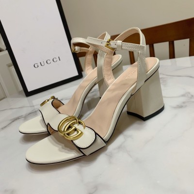 Gucci Marmont Sandals 75mm in White Leather