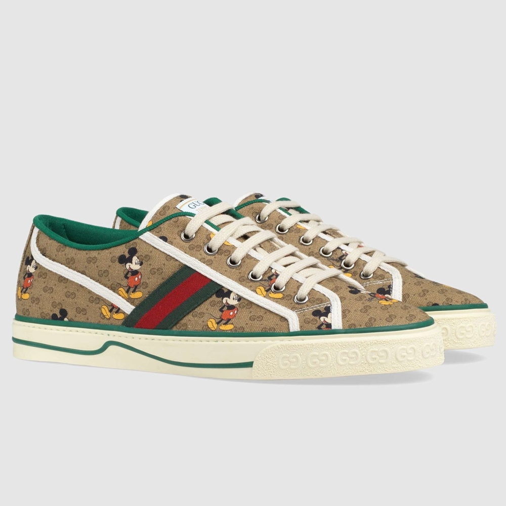 Gucci Men Disney X Gucci Tennis 1977 Sneakers with Web