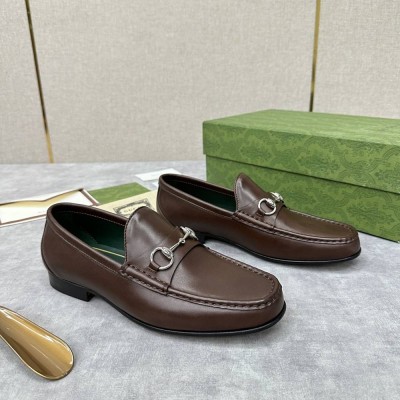 Gucci Men Horsebit 1953 Loafers in Dark Brown Calfskin