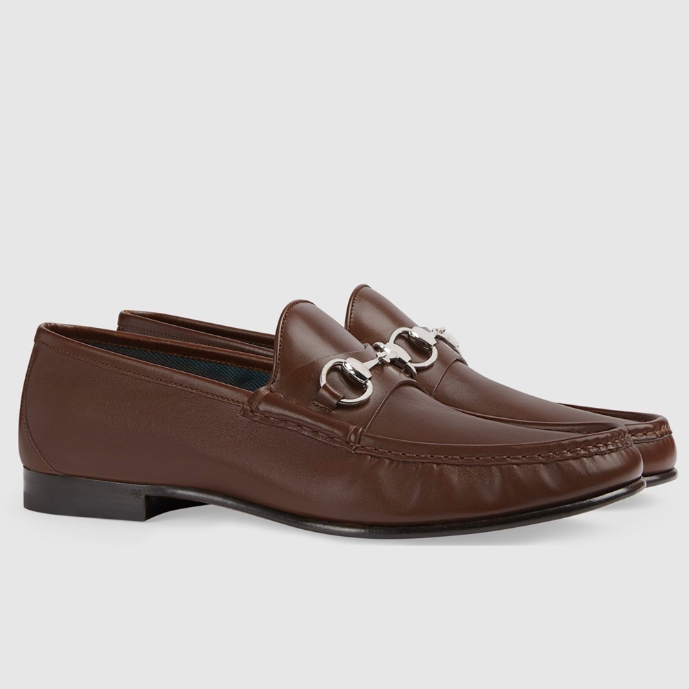 Gucci Men Horsebit 1953 Loafers in Dark Brown Calfskin