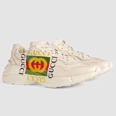 Gucci Men Rhyton Sneakers with Gucci Vintage logo