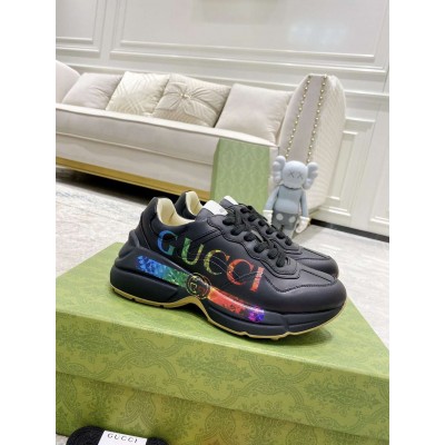 Gucci Men Rhyton Sneakers with Iridescent Gucci Logo