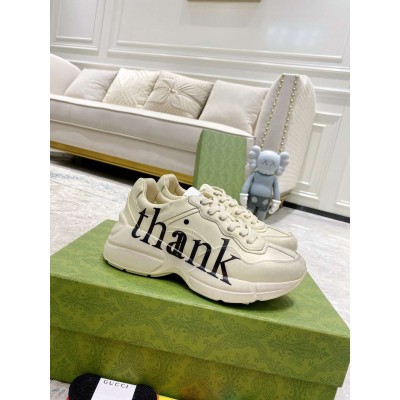 Gucci Men Rhyton Sneakers with Thank Print