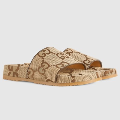 Gucci Men Slides Sandals in Maxi GG Canvas