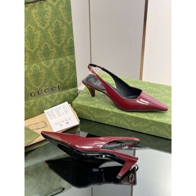 Gucci Slingback Pumps 55mm in Red Patent Leather