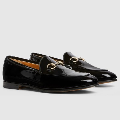 Gucci Women Jordaan Loafers in Black Patent Calfskin