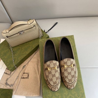 Gucci Women Jordaan Loafers in Maxi GG canvas