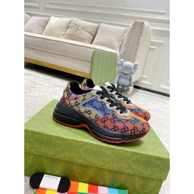 Gucci Women Rhyton Sneakers In Multicolor GG Canvas