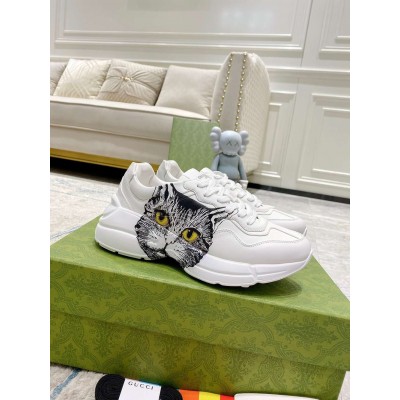 Gucci Women Rhyton Sneakers With Mystic Cat Print