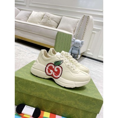 Gucci Women Rhyton Sneakers with GG Apple Print