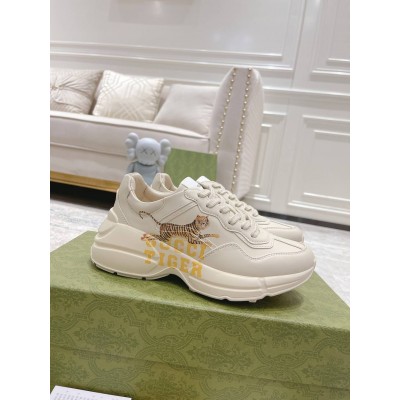 Gucci Women Rhyton Sneakers with Gucci Tiger Print