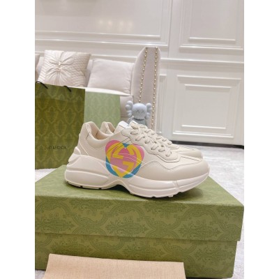 Gucci Women Rhyton Sneakers with Heart Print