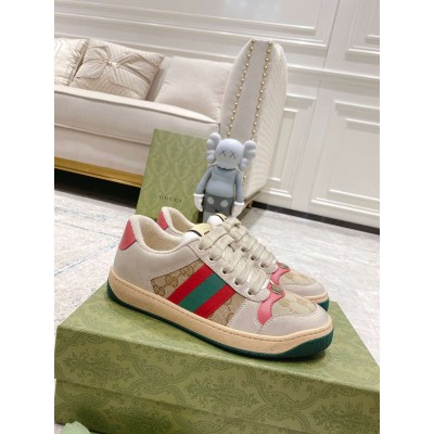 Gucci Women Screener Sneakers with Pink Details