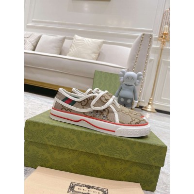 Gucci Women Tennis 1977 Velcro Sneakers in Jumbo GG Canvas